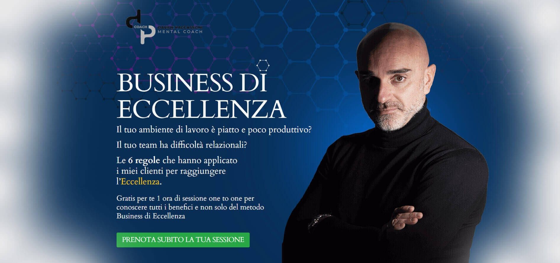 Metodo Business di eccellenza Davide Paccassoni mental coach