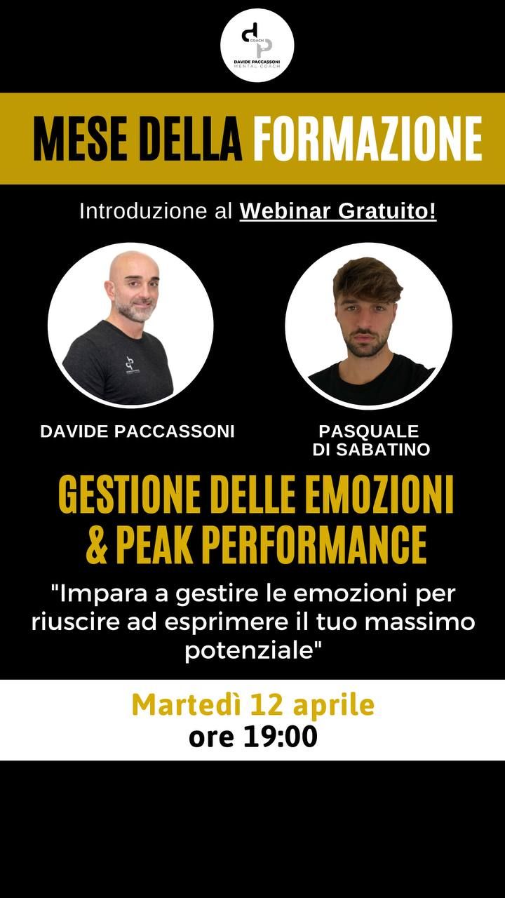 gestione delle emozioni Pasquale di Sabatino Mental coach mese della formazione